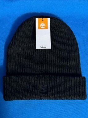 NEW / NWT $36 TIMBERLAND BLACK BEANIE STOCKING CAP OS / ONE SIZE ( KNITTED TYPE)